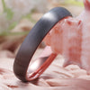 Brushed Matte Silver & Rose Gold Dome Shaped Tungsten Carbide Wedding Band 8,6,4mm