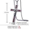 Vintage Large Jesus on Wood Cross Pendant Necklace