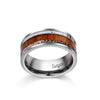 8mm Tungsten Carbide Wedding Ring for Men with Natural Wood and Two Pieces of Deer Antler Inlay - Innovato Store