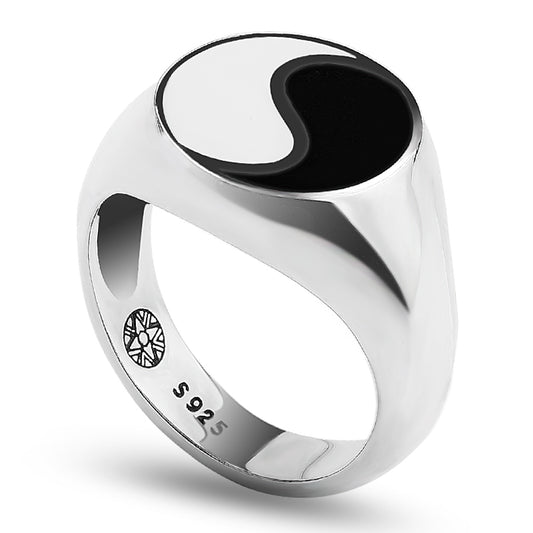 Classic Silver Plated Yin and Yang Forever Ring for Men and Women - Innovato Store