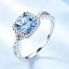 Sky Blue Topaz 925 Sterling Silver Engagement Ring