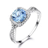 Sky Blue Topaz 925 Sterling Silver Engagement Ring