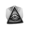 Stainless Steel All Seeing Eye Pyramid Masonic Ring
