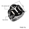 16.5mm Dual Tone Stainless Steel and Titanium Ottomans Seal Vintage Star Moon Men’s Rings - Innovato Store