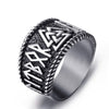 Men’s Stainless Steel Ancient Viking Odin Symbol Text Vintage Ring - Innovato Store