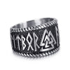 Men’s Stainless Steel Ancient Viking Odin Symbol Text Vintage Ring - Innovato Store