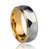 8mm Gold-Plated Inside and Silver Tone Prism Outside Tungsten Unisex Wedding Ring - Innovato Store
