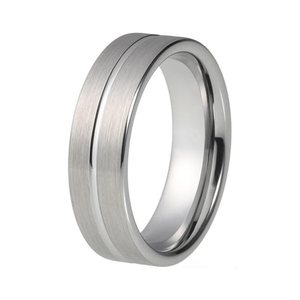 6mm Silver Brushed Matte Tungsten Carbide Ring Wedding / Engagement Band - Innovato Store