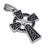Men’s Irish Cross with Celtic Knot and Cubic Zirconia Pendant Necklace