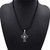 Men’s Irish Cross with Celtic Knot and Cubic Zirconia Pendant Necklace