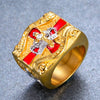 Knight Templar Gold Plated Cross and Crown Ring - Innovato Store