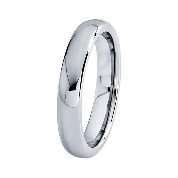 Women Silver Plated Tungsten Dome Shape Wedding Band