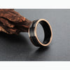 8mm Stainless Steel Cables Black & Rose Gold Titanium Wedding Band