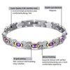 Silver, X Magnetic Bracelet with Purple CZ for Women