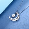 Heart Locket with Moon Pendant Cremation Memorial Necklace
