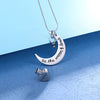 Heart Locket with Moon Pendant Cremation Memorial Necklace