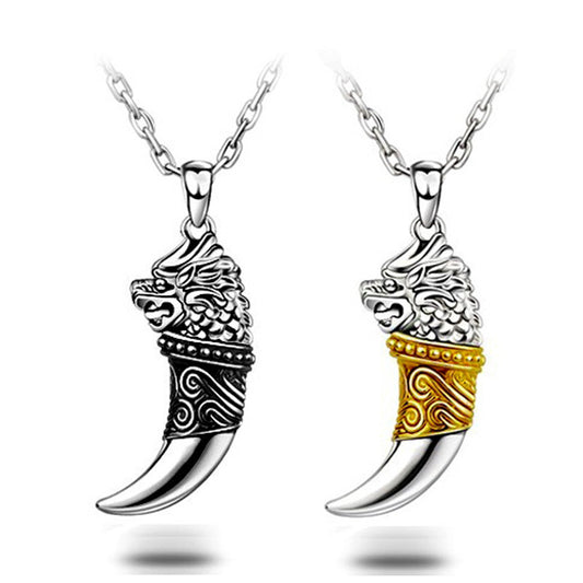 925 Sterling Silver Wolf Tooth Men's Pendant Necklaces - Innovato Store