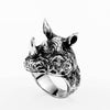 Unique Gothic Stainless Steel Rhinoceros Ring for Men