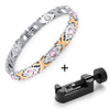 Silver & Pink Magnetic Stainless Steel Bracelet
