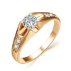 Rose Gold Toned Crystal Detailing Female Engagement Jewelry Wedding Band