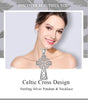 925 Sterling Silver Celtics Knot Vintage Cross Pendant Necklace