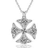 925 Sterling Silver Celtics Knot Cross Pendant Necklace