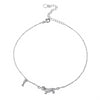 925 Sterling Silver Dog & Bone Ankle Bracelet Foot Jewelry for Women