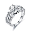 Skull Crystal Engagement Pomise Ring
