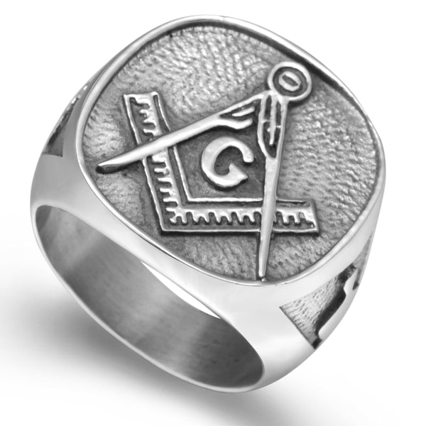 Pure Stainless Steel Freemason Ring