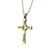 Cubic Zirconia Cross 316L Stainless Steel Pendant Necklace