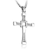 Cubic Zirconia Cross 316L Stainless Steel Pendant Necklace