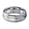 Superior Silver Coated Tungsten and Silver Meteorite Inlay Wedding Band