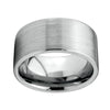 Tungsten Carbide with Pipe Cut Brushed Silver Plated Top Wedding Band