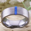 8mm Opal Brushed Matte Tungsten Carbide Wedding Band