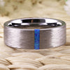 8mm Opal Brushed Matte Tungsten Carbide Wedding Band