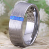 8mm Opal Brushed Matte Tungsten Carbide Wedding Band