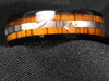 Black Tungsten Carbide with Koa Wood and Abalone Inlay Silver Wedding Band