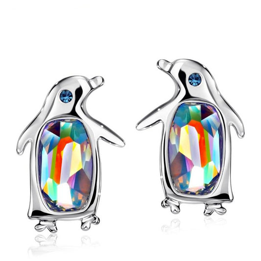 Austrian Crystal & Rhinestone Penguin Stud Earrings Women’s Jewelry - Innovato Store