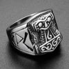 20mm Silver and Black Toned Hammer of Thor Men’s Ring - Innovato Store