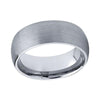 Silver Brushed Matte and Silver Coated Interior Tungsten Carbide Ring
