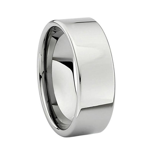 8mm High-Grade Polished Classic Pipe Cut Tungsten Carbide Wedding Ring - Innovato Store