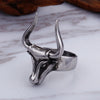 Stainless Steel Vintage Bull Horn Ring Men’s Jewelry