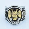 32 Degree Masonic Ring with Dual Tone Double Eagle Scout Detailing Men’s Wedding Band - Innovato Store