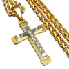 Gold and Silver Plated Stainless Steel Crucifix Cross Pendant Necklace