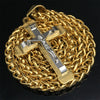 Gold and Silver Plated Stainless Steel Crucifix Cross Pendant Necklace