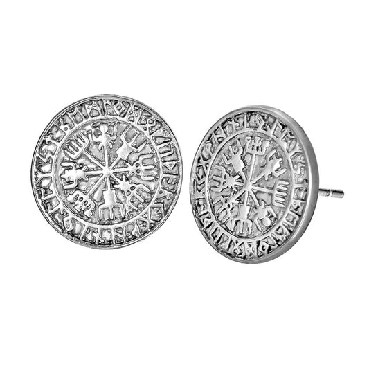 Icelandic Magic in a Runic Circle Stud Earrings