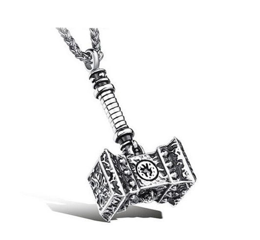 316L Stainless Steel Viking Thor’s Hammer Pendant Necklace