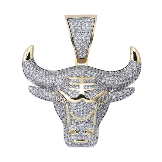 Hip Hop Bull Demon with Cubic Zirconia Pendant Necklace Men’s Jewelry