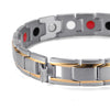 Silver & Gold Stainless Steel FIR Energy Magnetic Germanium Bracelet