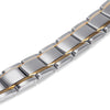Silver & Gold Stainless Steel FIR Energy Magnetic Germanium Bracelet